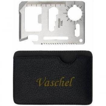 Herramienta multifunción de bolsillo con estuche con nombre grabado: Vaschel