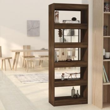 Estantería/divisor de madera de ingeniería 60x30x166 cm en Blanco, Negro y Roble Sonoma, mueble de almacenaje para oficina, estudio, sala de estar y dormitorio. Estantería/librería/mueble de