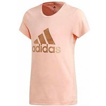 adidas YG TR HLD tee Camiseta, Unisex niños, rosbri/Cobmet, 140