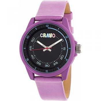 Crayo Jolt Unisex Light Pink Leatherette Strap Quartz Watch