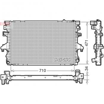 Radiador DENSO DRM32040 - Refrigeración del motor, tipo de radiador para sistema de refrigeración del motor, fabricado por Denso, diseñado para proporcionar un enfriamiento eficiente y duradero, compatible con múltiples modelos de vehículos