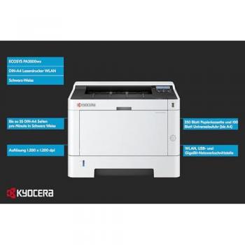 Impresora Láser Monocromática Kyocera ECOSYS PA3500wx A4, 1200 x 1200 DPI, 35 ppm, Wi-Fi y Dúplex Automático