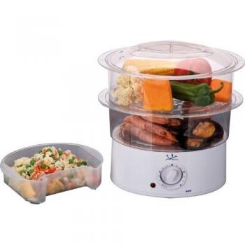 Jata Vapor Vaporera Cocina Sana con 2 Cestas, Capacidad de 3.5 l, Depósito 500 ml, Incluye Recipiente para Arroz o Salsas