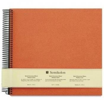 Spiral Album ''Economy'' medium orange +++ 20 sheets photo mounting board black +++ SCRAP - PHOTOBOOK +++ Quality made by Semikolon