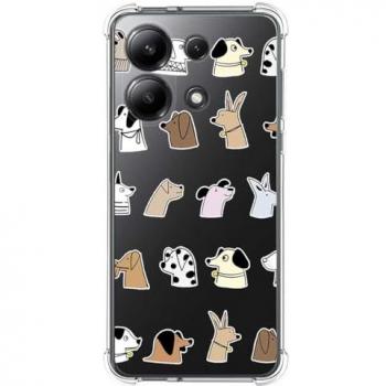 Funda Antigolpes de Silicona para Xiaomi Redmi Note 13 4G con Diseño de Perros Dibujos