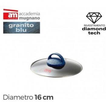 Tapa de vidrio 16cm para ollas, cacerolas y sartenes - Accademia Mugnano GRANITO BLU
