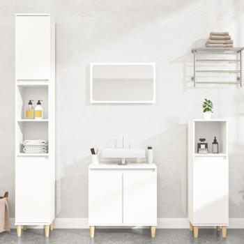 Conjunto de muebles de baño 3 piezas de madera blanca multicapa