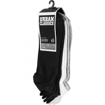 Calcetines Urban Classics No Show 5-Pack Negro/Blanco/Gris Talla 35-38