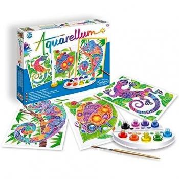 Sentosphere SEN6392 3906392 - Juego de acuarelas para niños, diseño de animales, grandes plantillas para colorear