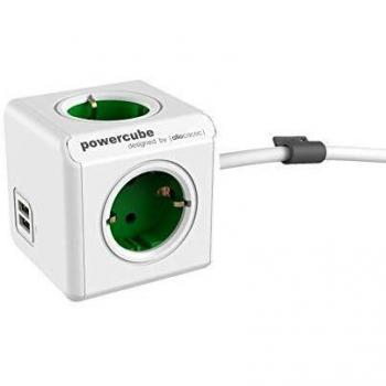 Allocacoc 17258742710323 Ladrón Múltiple con 4 Enchufes y 2 Puertos de USB