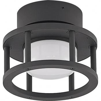 Plafón para exterior Lucande Berenike, lámpara de techo moderna en gris, fabricada en aluminio, con 1 llama GX53, adosada al techo