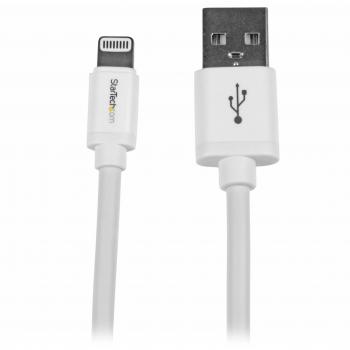 StarTech.com USBLT2MW - Cable con conector Lightning de 8 pins a USB A 2.0 para Apple iPod/iPhone 5/iPad, blanco