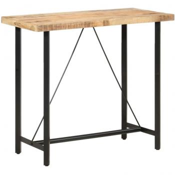 Mesa de bar en madera maciza de mango rugosa 120x58x107 cm