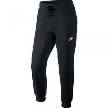 Nike Aw77 Cuff Flc - Pantalón chandal para hombre, color negro / blanco, talla L