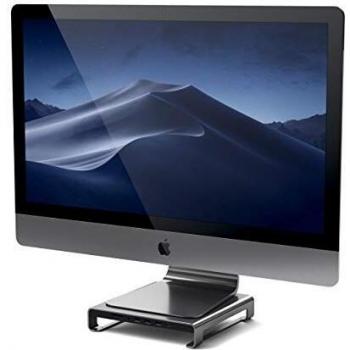 Satechi Aluminum iMac Monitor Stand Hub with USB-C and USB-A Ports - Space Gray
