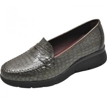 Zapatos para Plantillas Lumel Mocasines de Mujer Color Marrón con Adorno Antifaz Muy Ancho Plantilla Ex Fango