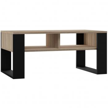 Mesa de café rectangular con 2 patas y 2 superficies auxiliares