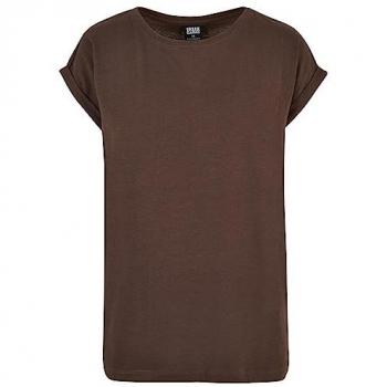 Urban Classics Women's Extended Shoulder T-Shirt - Brown - XS to XL