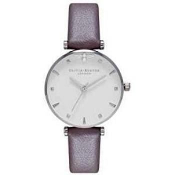 Olivia Burton Queen Bee London Grey Leather Strap Watch OB16AM144
