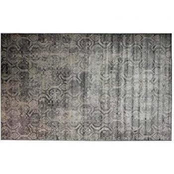 Lastdeco Alfombra Rectangular Grande Estilo Clasico. Viscosa Envejecida Grunge. Calidad Diseño. Salon Comedor Dormitorio. Coleccion Amelie. Gris. 0.5 x 200 x 300 cm
