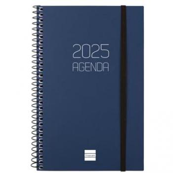 Agenda Espiral Opaque 2025 Azul Catalán - Semana Vista Horizontal Enero 2025 - Diciembre 2025 (12 meses) E5-117x181 mm