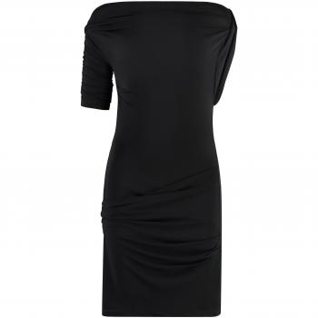 Jacquemus Women's Drapeado Stretch Viscose Dress in Black | Size Large | 24E241DR1432381 Color 990
