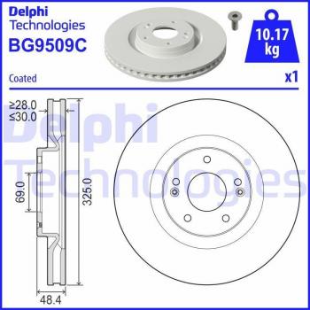 Disco de freno DELPHI BG9509C