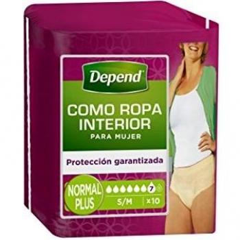 Depend Plus Incontinence Pants for Women, Size S/M - 10 Units