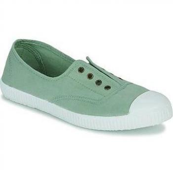 Zapatillas de lona infantil Victoria en verde con cierre elástico