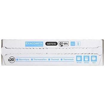 Papel térmico Exacompta 40751E de 57 x 40 x 12 mm, 55g, 1 copia SBPA FSC con impresión en reverso FSC