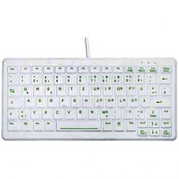 Active Key S0209083 Teclado Reducido Lavable Desinfectable, Ak-Cb4110F, USB, Retroiluminado, Blanco