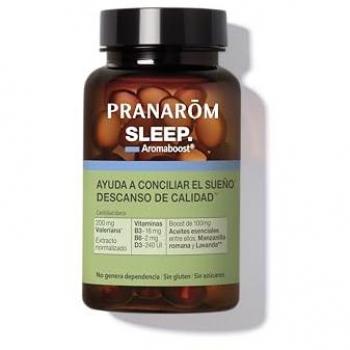 Pranarom Aromaboost Sleep 60 Cápsulas - Complemento alimenticio para la conciliación rápida del sueño y sueño de calidad, con valeriana, vitaminas B3, B6, D3 y aceite esencial de manzanilla noble