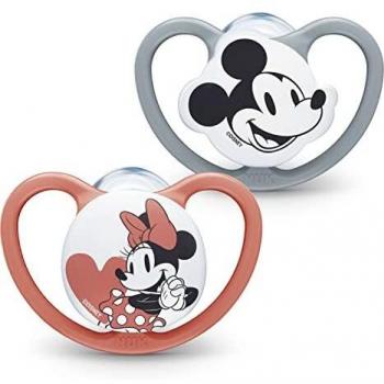 Chupete Nuk Space Mickey 0-6 M (2ud) de silicona