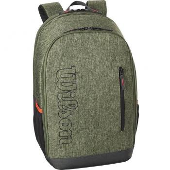 Wilson Tour Team Backpack - Color: Heather Green, Type: Tennis Backpack, Features: Spacious main compartment, front zippered pocket for accessories, padded shoulder straps for comfort, durable material, water-resistant fabric