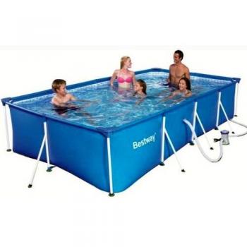 Piscina Rectangular Bestway Steel Pro 400x211x81 cm con Estructura y Bomba de Filtración 56424