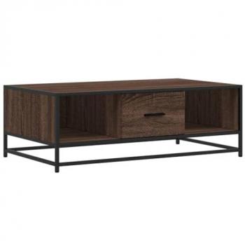 Mesa de centro madera ingeniería metal marrón 100x57x35 cm, Mesa Auxiliar, Mesa de salón, mesita, Mesa de sofá, mesita Decorativa
