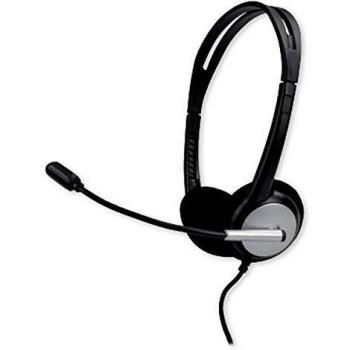 Auriculares Estéreo MCL CSQ-M/USB - Fijos, Con Micrófono Integrado, USB Tipo A, Color Negro y Plata