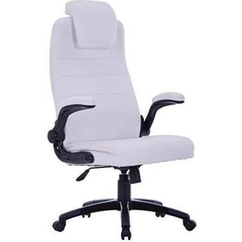 vidaXL Silla Blanca giratoria y Ajustable de Cuero Artificial
