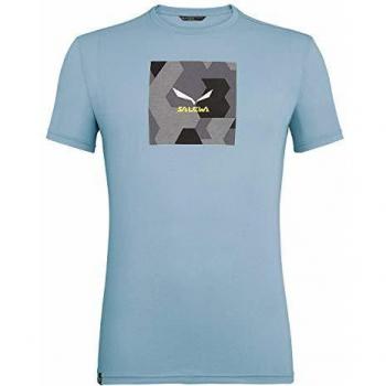 SALEWA Camou Box Dri-Rel M S/S tee Camiseta, Hombre, Blue Fog Melange, 52/XL