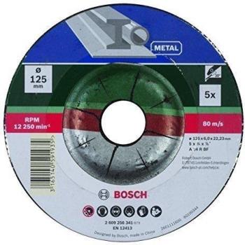 Bosch 2 609 256 341 - Juego de 5 discos de desbaste, acodado para metal