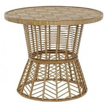 Mesa Auxiliar DKD Home Decor de Rattan Natural 61,5 x 61,5 x 51 cm