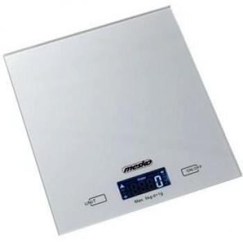 Mesko MS3145 Báscula de Cocina Digital con Plataforma de Vidrio Resistente, Alta Precisión 1g, Capacidad hasta 5Kg, Display LCD, Función Tara, Medición en gr/ml