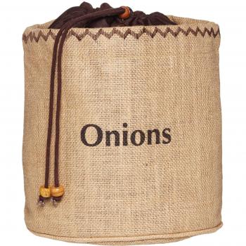 KitchenCraft Natural Elements Bolsa para Cebollas con Forro Interior de Arpillera, 20 x 20 cm