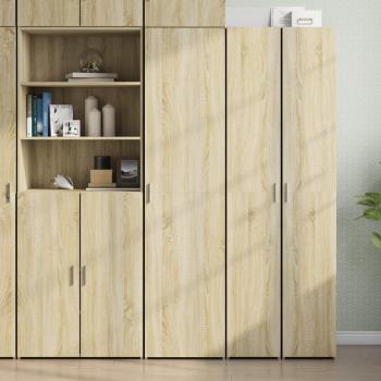 Aparador de madera multicapa roble Sonoma 45x42,5x185 cm Marrón