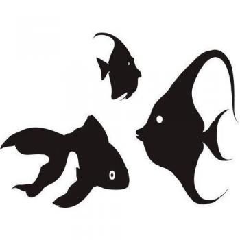 INDIGOS Vinilo Decorativo para Pared W010 Peces de Agua Salada Acuario 80x55, Azul, 80x8x55 cm