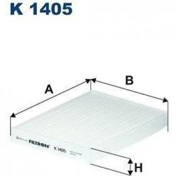 Filtro de habitáculo FILTRON K 1405, tipo: filtro de aire para el compartimento del pasajero, características: diseñado para eliminar partículas y contaminantes del aire que ingresa al interior del vehículo, mejora la calidad del aire en