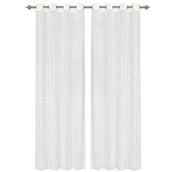 Cortinas Semitrasparentes para Puerta Ventana con Ojales, Pareja Moderna 140x280 cm, Color Blanco
