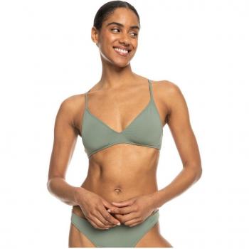 Top de bikini Roxy Beach Classics Triangular verde caqui mujer - L