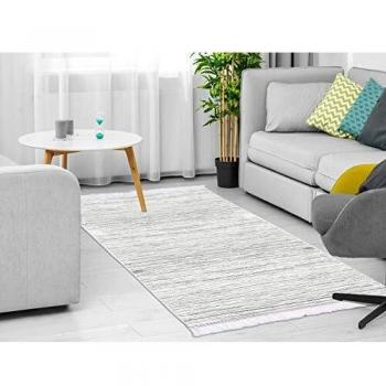 Homemania AKC-BIL-845 Alfombra Estampada Wood 6 impresión, Moderna, Gris de Tela, 160 x 230 cm