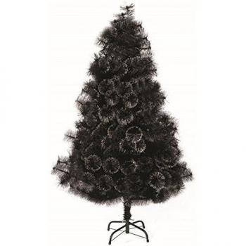 Ãrbol de Navidad artificial NEGRO - Original con purpurina efecto BOLA - 2m10 de altura - Pie de metal - calidad superior